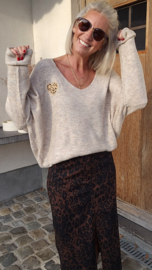 LEO HEART knit melêe beige