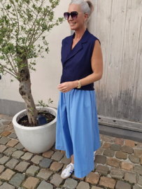 LOUET sleeveless linen vest navy