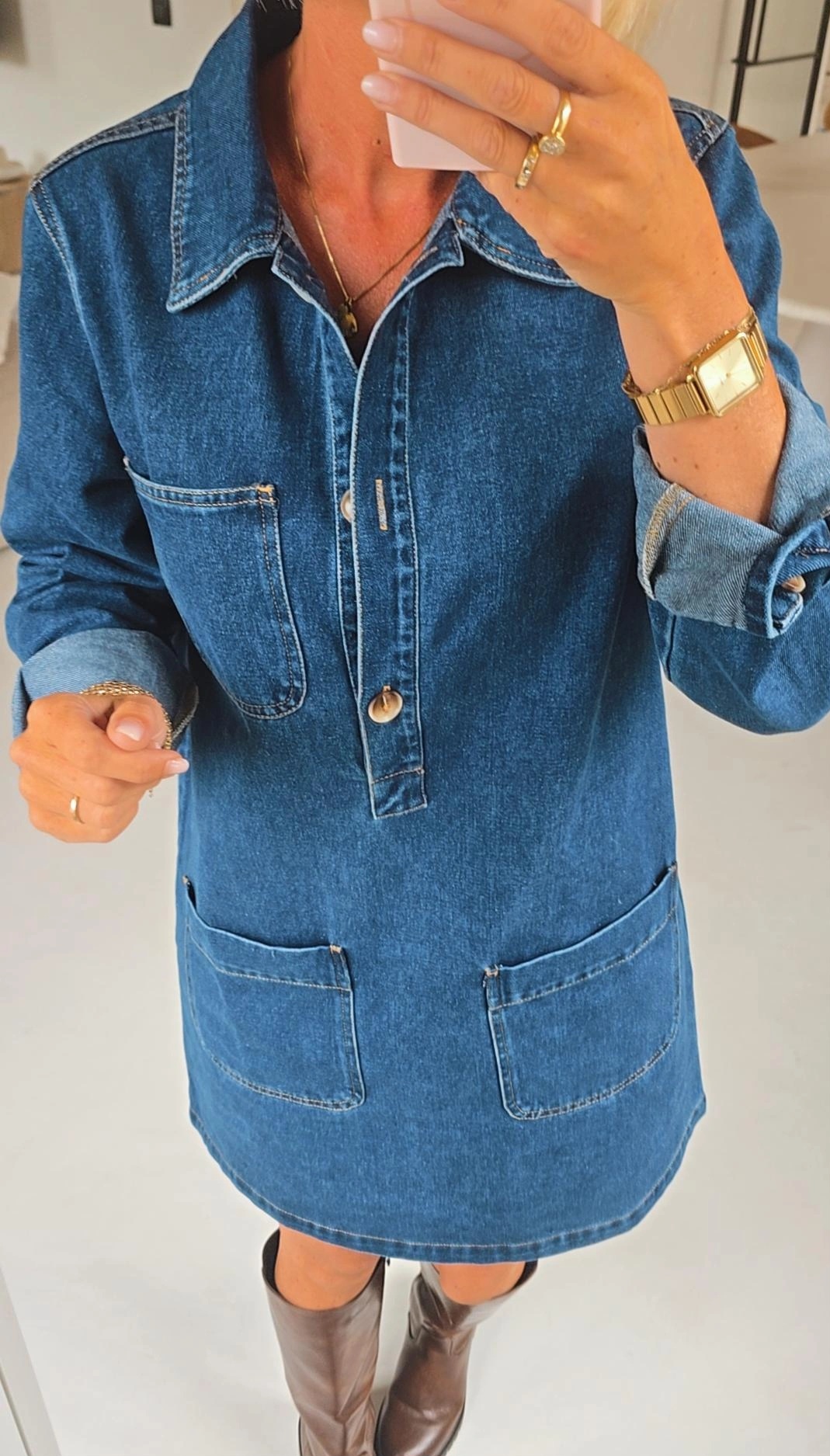 THE PERFECT jeans dress dark blue