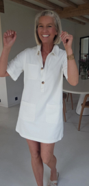 THE PERFECT JEANS dress short-sleeved white