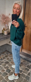 IRA soft crewneck knit forest green