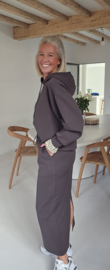 LISANNA sweatshirt set anthracite with checkered detail