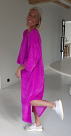 MANDU soft velvet maxi dress neon fuschia