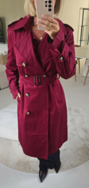 JOLANDE maxi trench coat wine