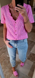 CLODINNE cotton blouse pink
