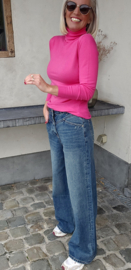 BASIC viscose turtleneck knit fuschia