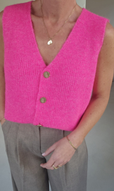 MAURINE sleeveless knit cardigan fuschia