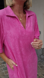 DIDOE maxi sponge dress fuschia