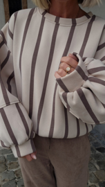 LUCIA striped cotton sweatshirt beige