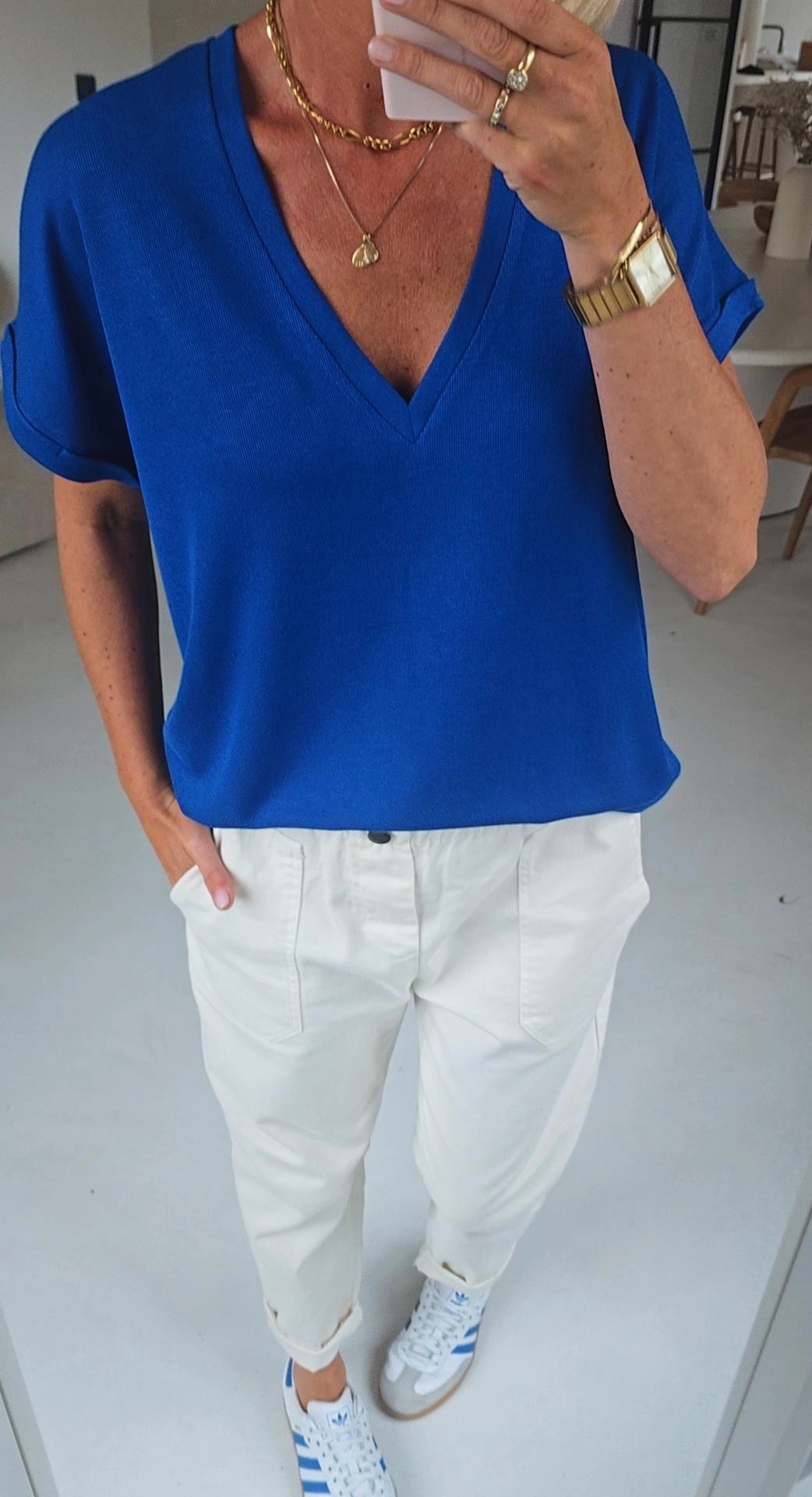 INA viscose tee kobalt blue