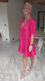 SCARLETT flowy party dress fuschia