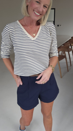 SOPHIA striped v-neck longsleeve navy