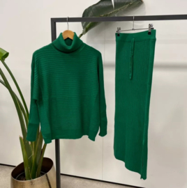 KLOË turtleneck knit set green