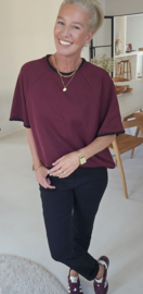 JANE short-sleeved sweatshirt burgundy