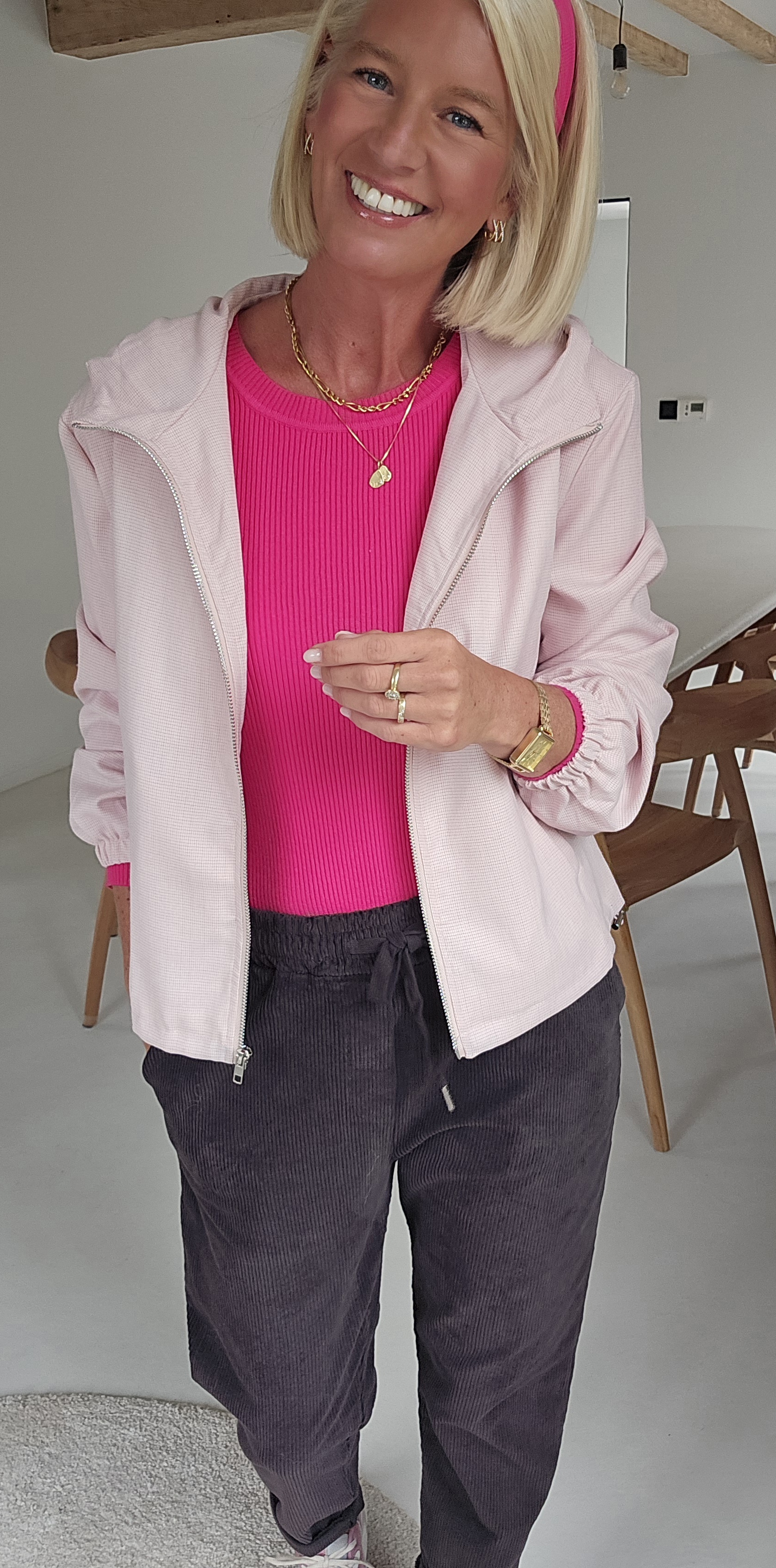 CINDI jacket soft pink with hoodie
