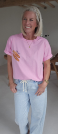 BAGUETTE cotton T-shirt pink