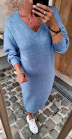 LYNA maxi knit dress jeans blue