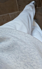 RINA soft velvet wide leg jogger pants white