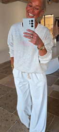 CHILLIN' oversized sweatshirt soft grey