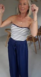 SALLI satin loose pants navy