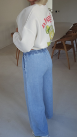 MORA wide leg jeans blue drawstring