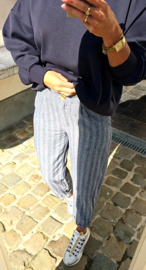 KARLIE striped loose pants denim
