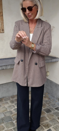 EVIE oversized chevron blazer brown
