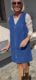 MOLLINE sleeveless jeans dress blue
