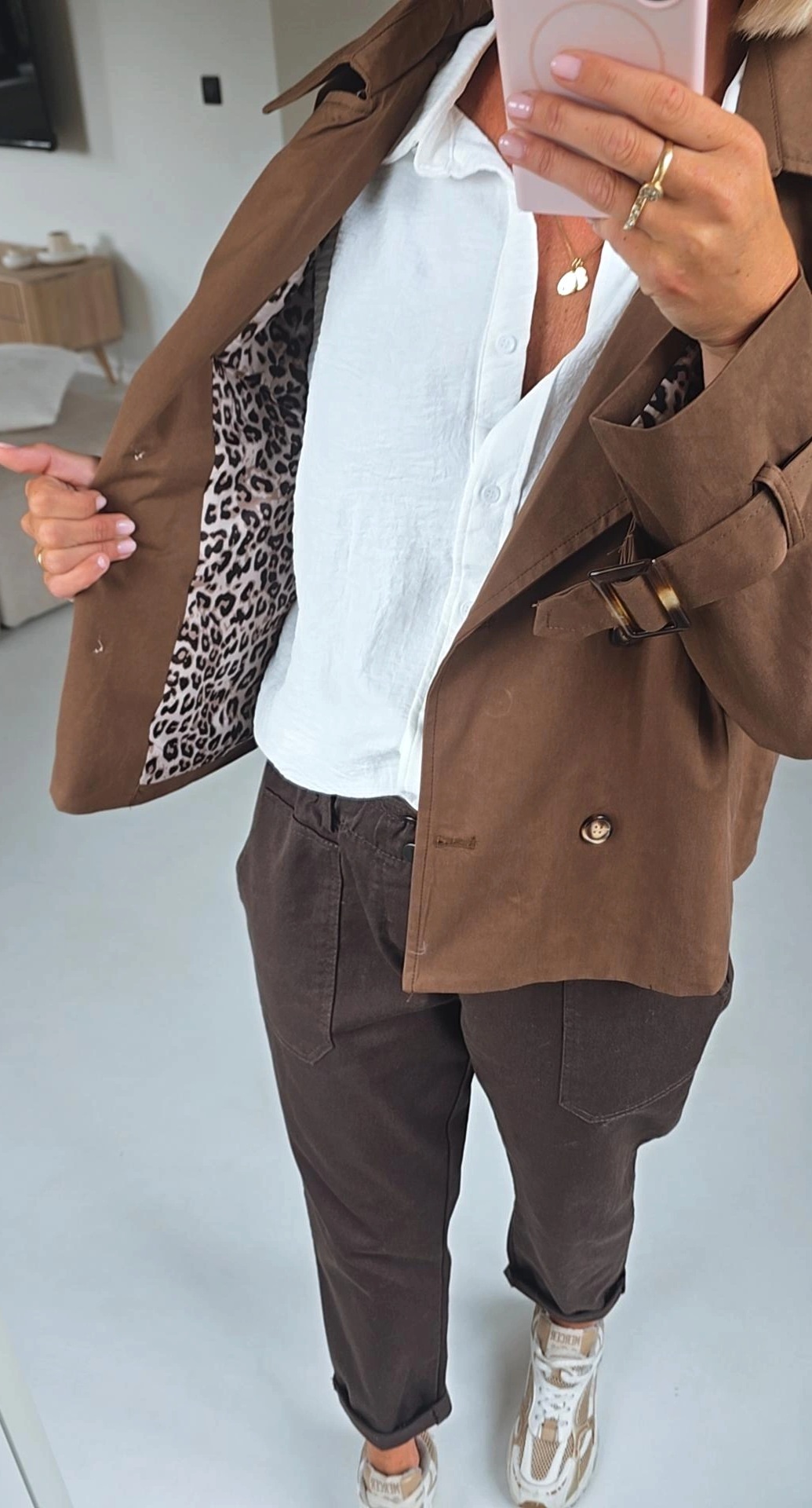 IEZE trench coat chocolat