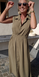 KIRA viscose linen maxi dress khaki