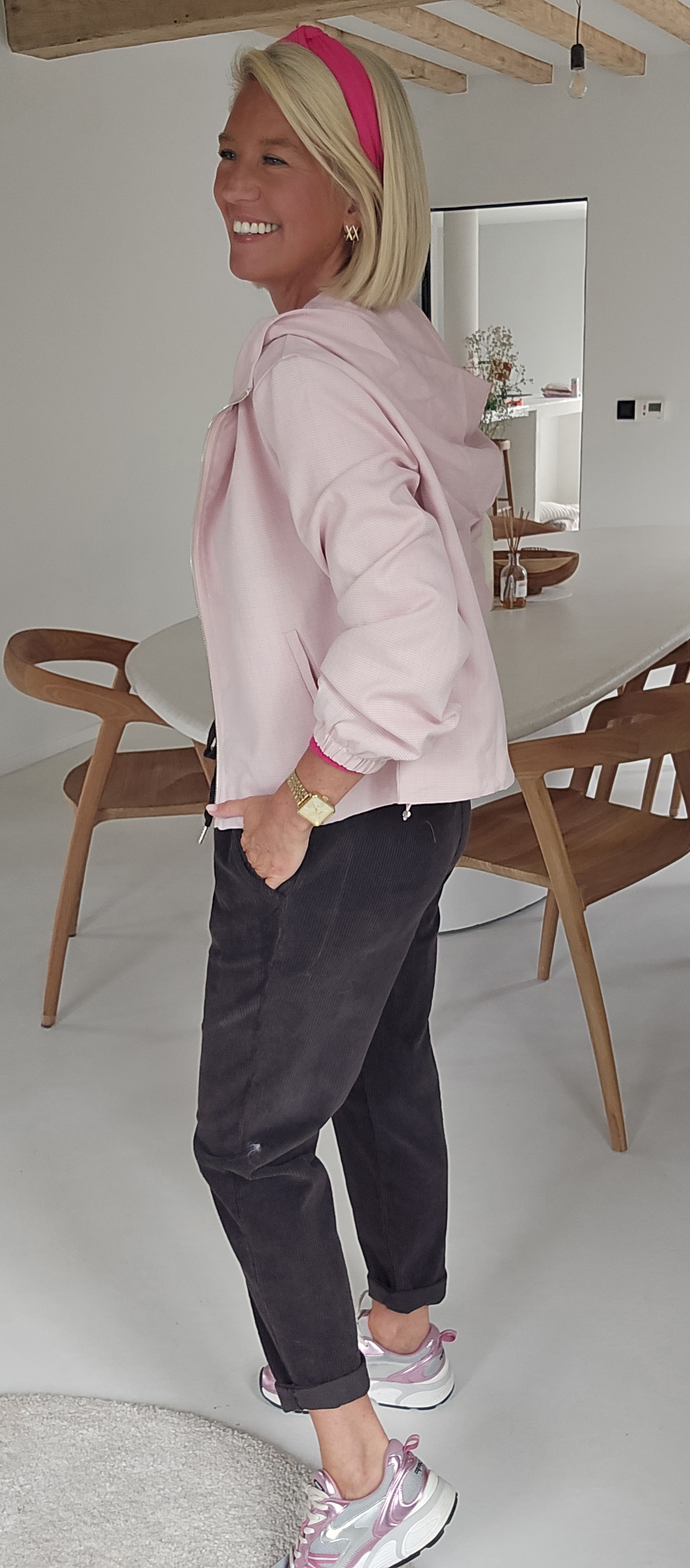 CINDI jacket soft pink with hoodie