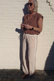 FALLINE sleeveless shirt coffee