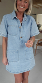 THE PERFECT JEANS dress short-sleeved soft blue