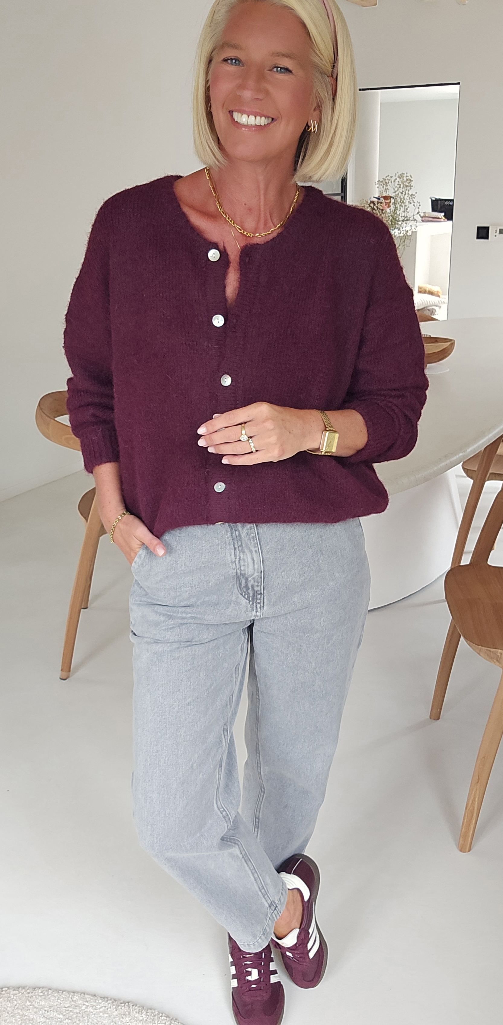LIESJE cardigan dark burgundy
