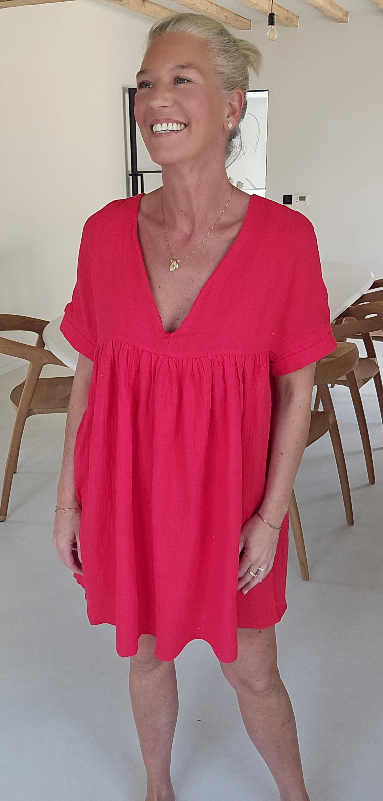LOTJE tetra playsuit dress soft red