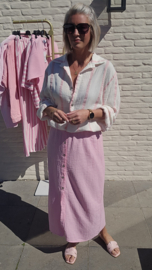 JANE striped tetra shirt pink