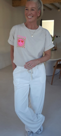 HAPPY cotton T-shirt beige