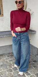 BASIC viscose turtleneck knit burgundy