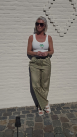 CICI checkered loose pants khaki
