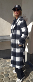 TINIE maxi coat black white