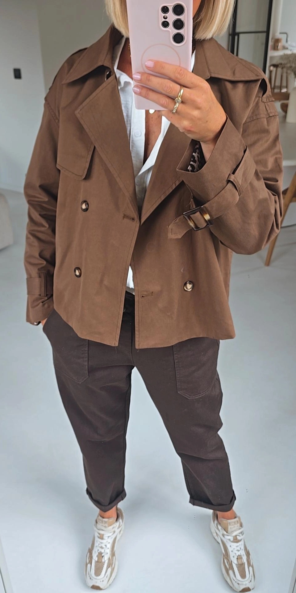 IEZE trench coat chocolat