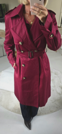 JOLANDE maxi trench coat wine