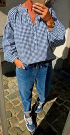 CARIE checkered blouse blue