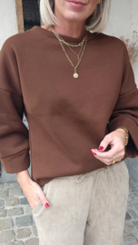 ANDREA fleece sweatshirt chocolat
