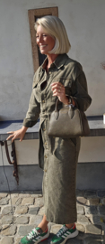 LAURIE maxi jeans dress khaki