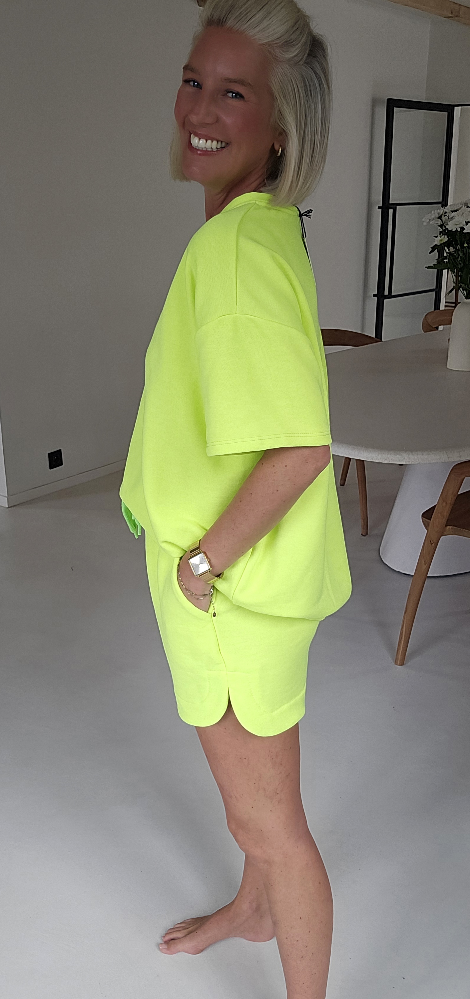 BISOUS sweatshirt set neon yellow