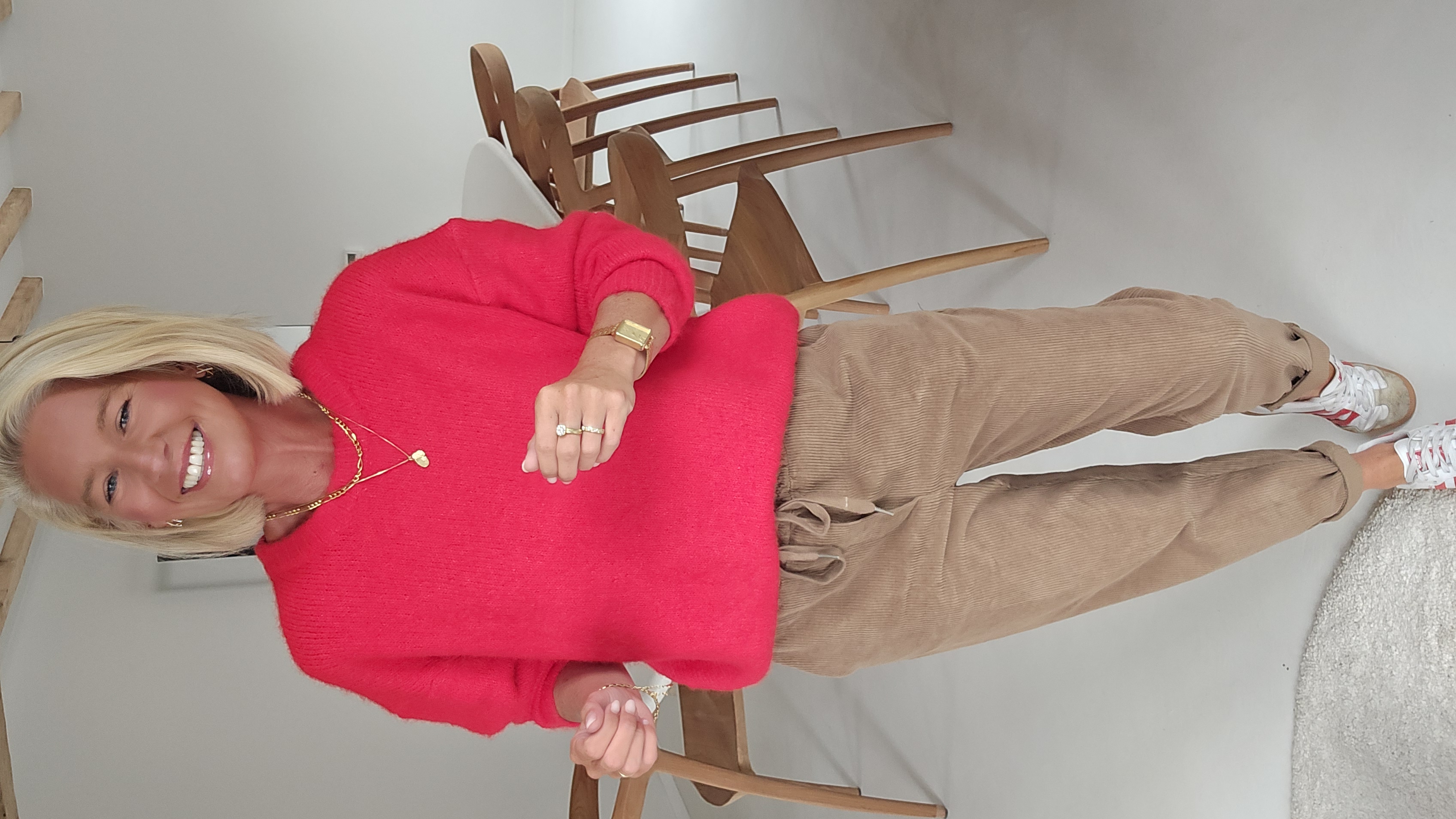 AMTE corduroy jogger pants camel