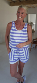 BIBI striped terry set lilac off-white