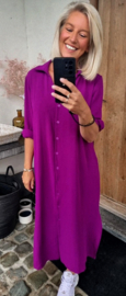 RHEA maxi shirt dress violet
