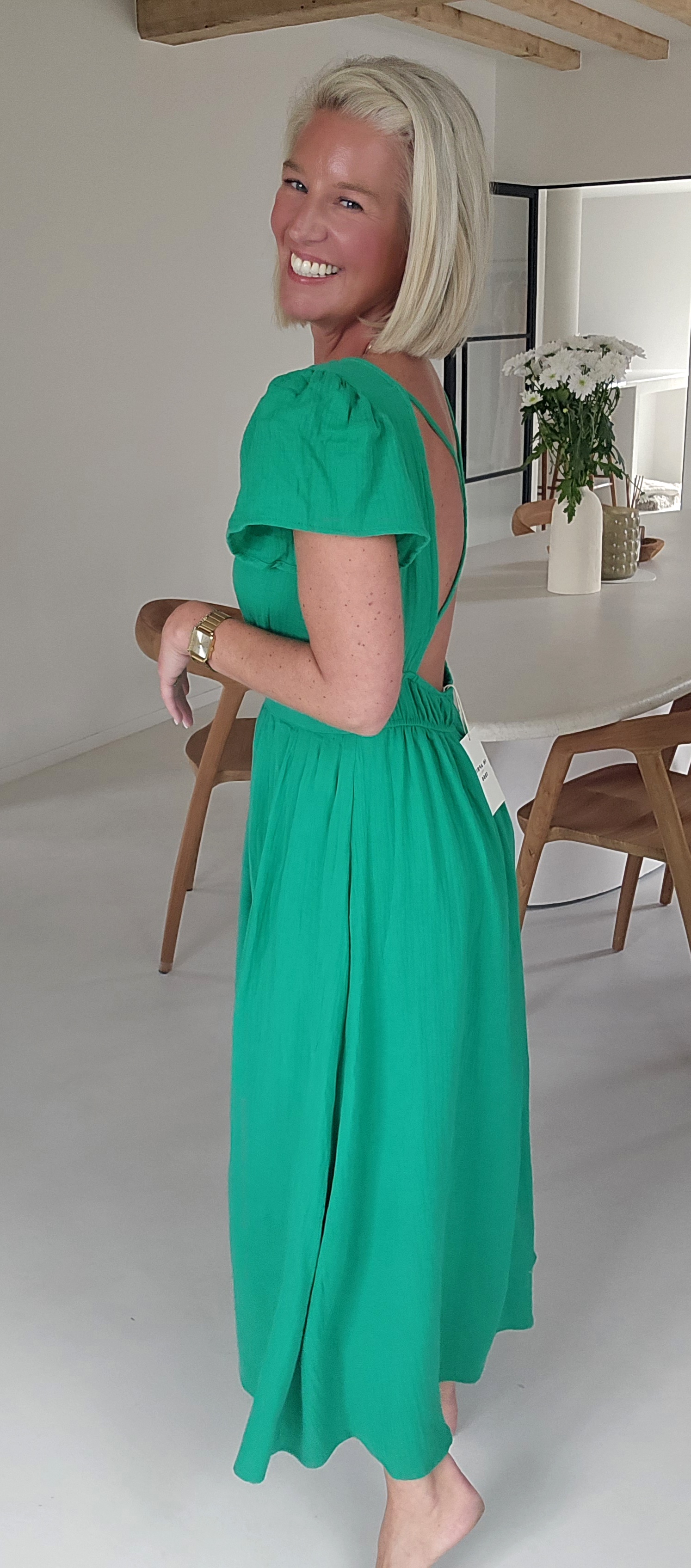 SAMANTE maxi tetra dress green